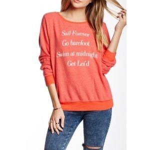 Wildfox Red Baggy Beach Jumper Get Lei’d Size S